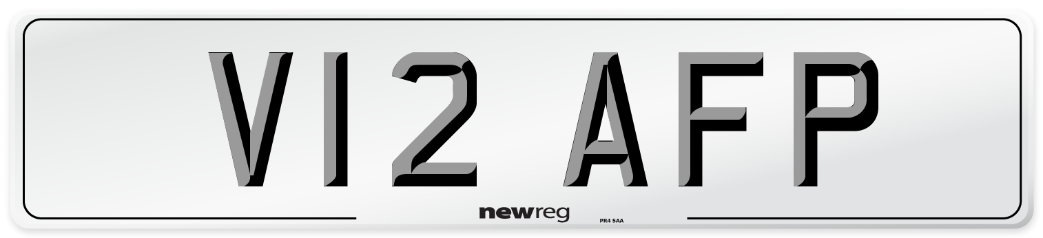V12 AFP Number Plate from New Reg